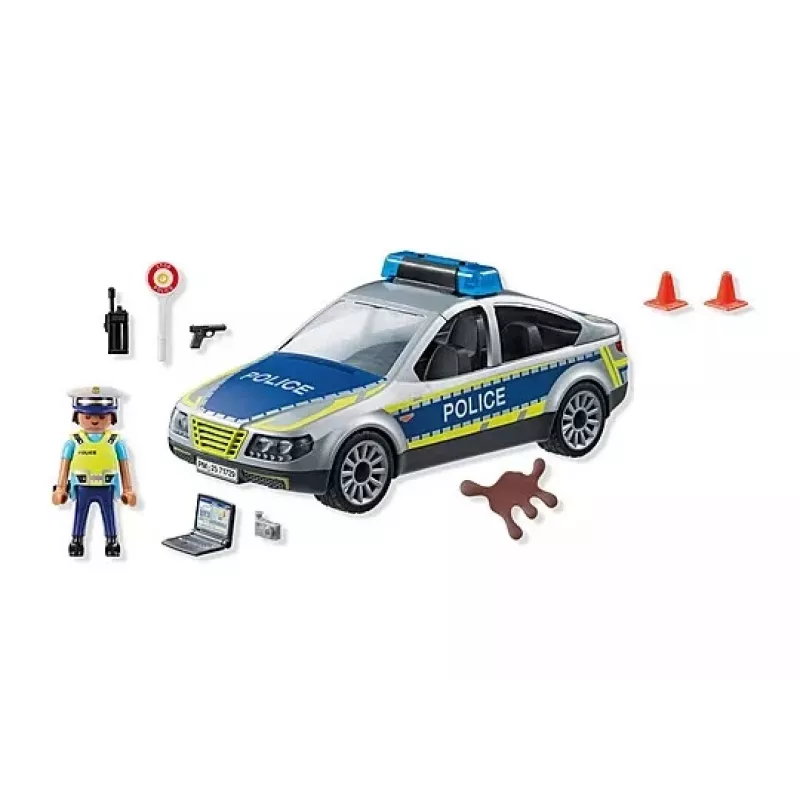 Playmobil Police Car with Siren and Flashing Light, Multicolour, Plastic, 3+