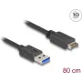 DeLOCK USB Cable 10 Gbps Type-E Key A 20 pin male to Type-A male 80 cm