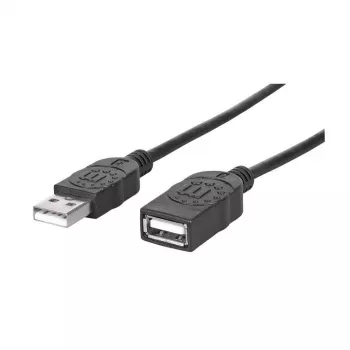 MANHATTAN Hi-Speed USB 2.0 Extension Cable Type A Plug - Type A Socket, Black, 1.8 m (338653)