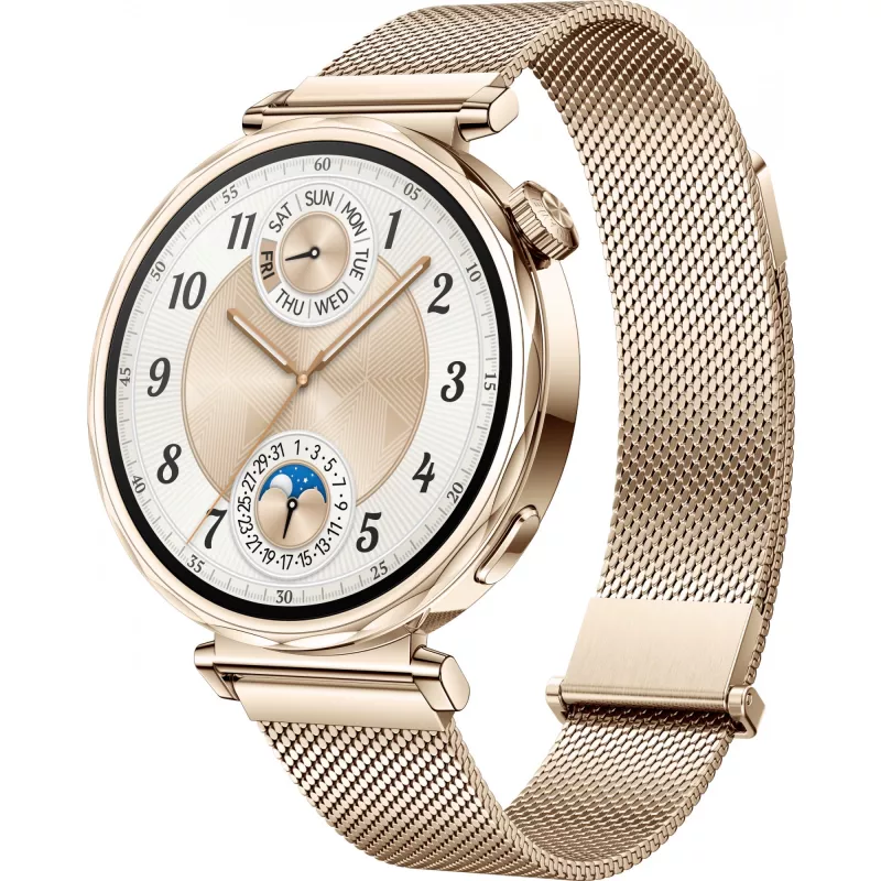 Smartwatch HUAWEI WATCH GT5 41 mm — 1.32 inch AMOLED, 466×466, 323 mAh, stainless steel case, gold band