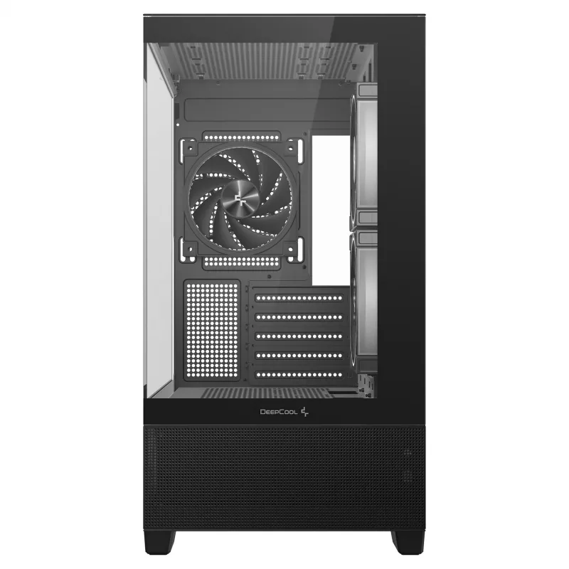 PC Midi Tower DeepCool CG380 3F — Black, 235×437×451 mm, supports 2x120 mm side + 1x120 mm rear fans, bottom PSU, 2.5 inch/3.5 inch HDD