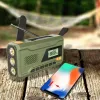 Portable FM radio MANTA RDI401G with solar panel, dynamo crank, 4000–4500mAh battery, 5V USB output, 3W, flashlight