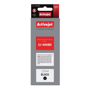 Ink cartridge ActiveJet AC-G490Bk Black, compatible for Canon GI-490BK, pigment black 135 ml, high (XL) yield