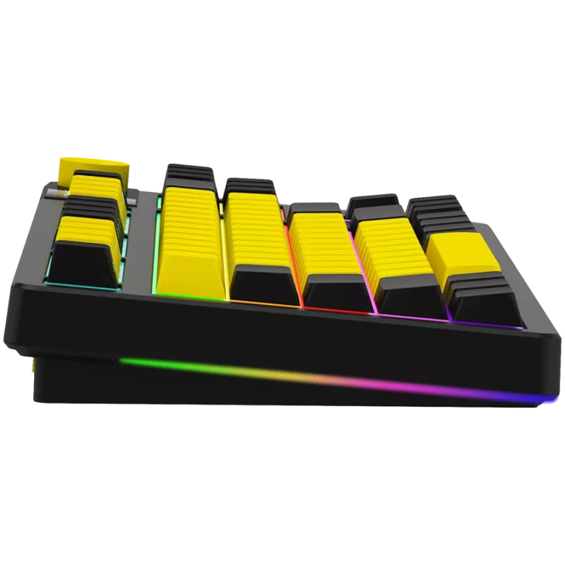 LORGAR KBP70TKLW, Wireless TKL Mechanical Gaming Keyboard Pro, Black/yellow, EN layout