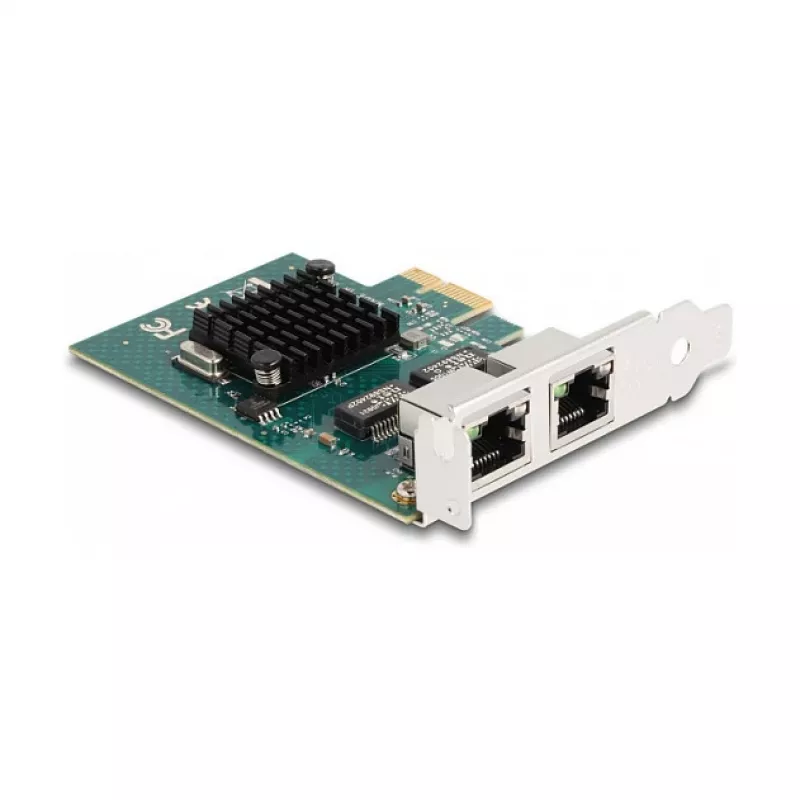 DeLOCK PCI Express x1 Card to 2 x RJ45 Gigabit LAN BCM Grey