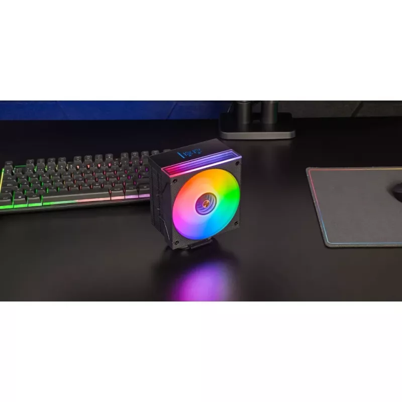 Air cooler TACENS Mars Gaming MCPU-LCD, 120 mm fan, TDP 300 W, supports LGA1700/1200/115x/1366 and AM4/AM5, black