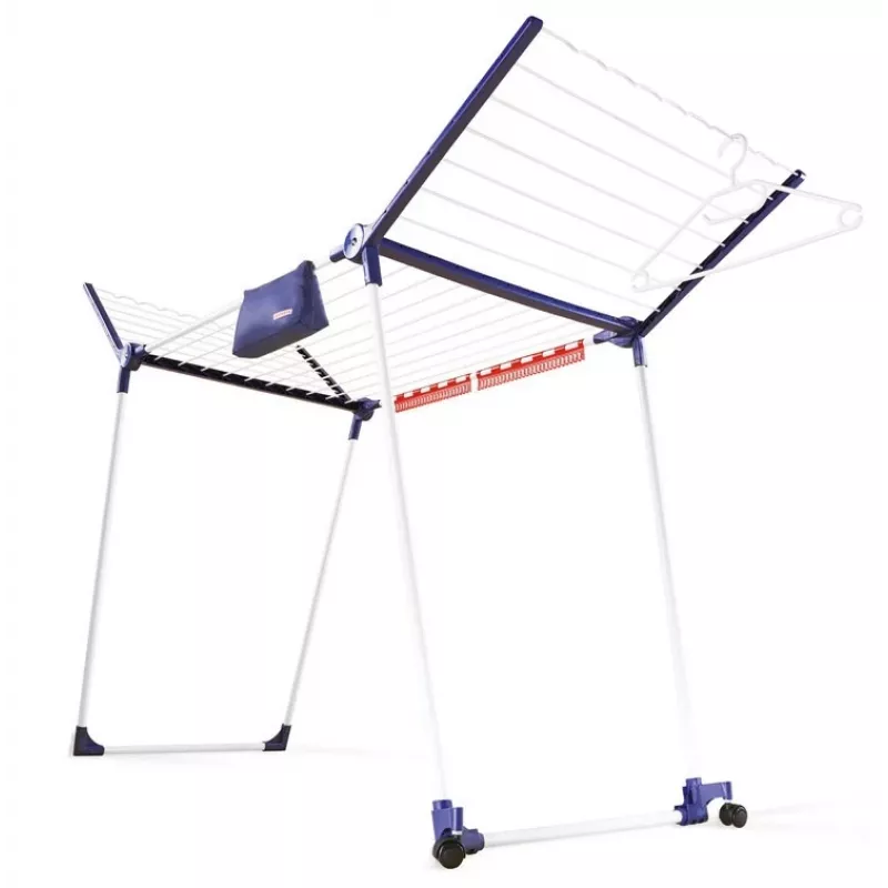 Floor-standing laundry drying rack Leifheit Pegasus 200 — blue/white