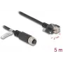 Network Cable DeLOCK M12 Cable A-coded 8 pin female to RJ45 plug Cat.5e 5m black
