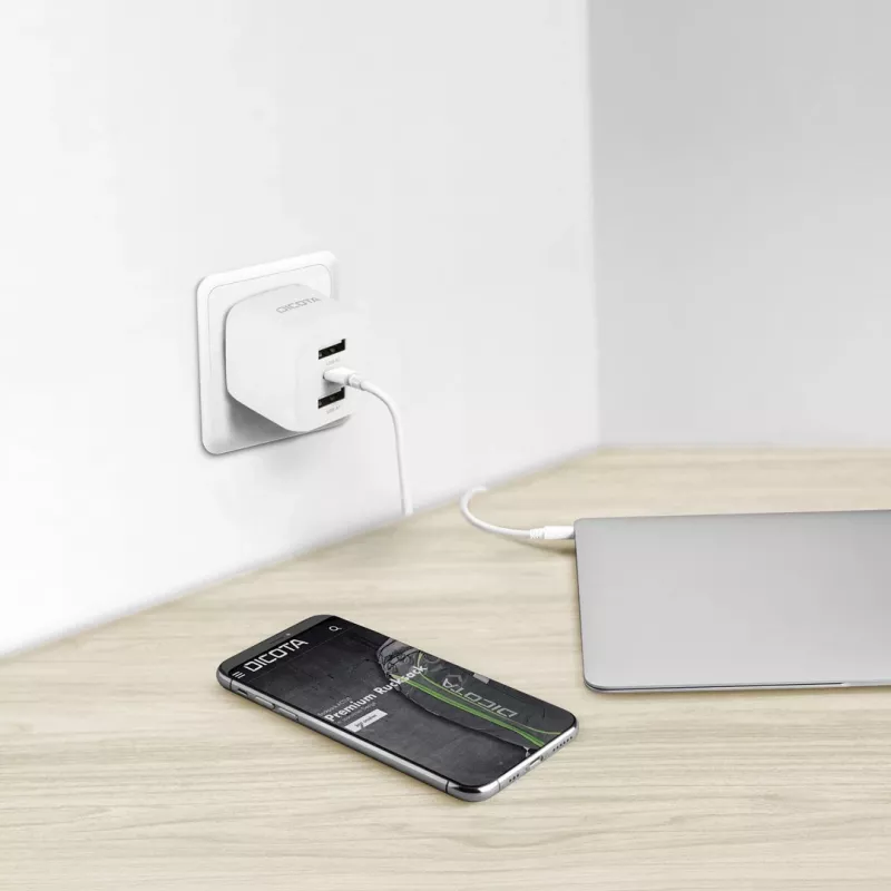 DICOTA D32069 mobile device charger Laptop, Smartphone White AC Fast charging Indoor