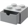 LEGO desk drawer 4 , Storage Box Grey, studs