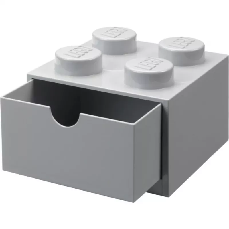 LEGO desk drawer 4 , Storage Box Grey, studs