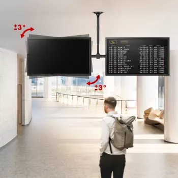 Ceiling mount MACLEAN MC-111 B for two TVs, max load 2×40 kg, max VESA 600×400