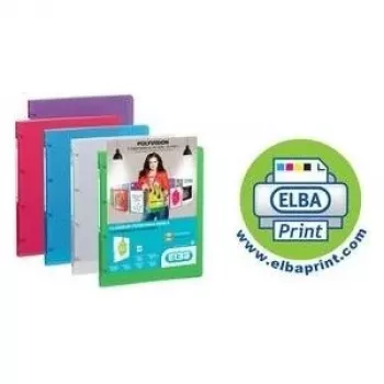 ELBA Polyvision Presentation Ring Binder, A4, 20 mm, 4-Ring, Assorted Colours, 12 pcs