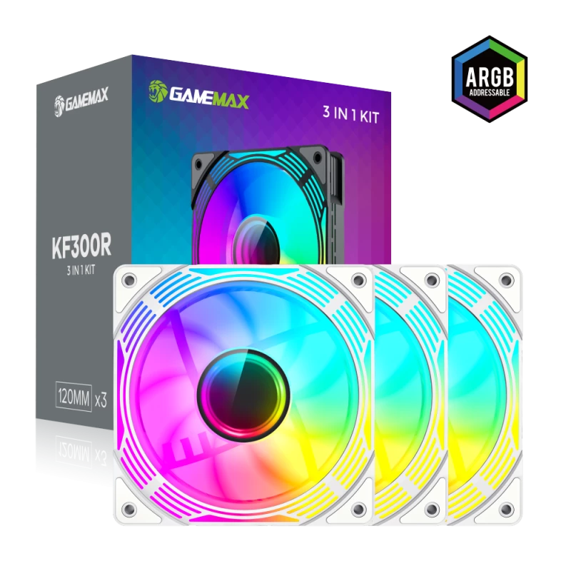 Gamemax | Case fan | KF300R BK | White