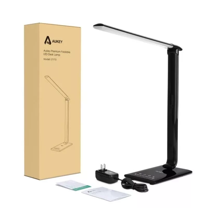 LED desk lamp Aukey LT-T10 12W 3000–6500K — adjustable color temperature, black