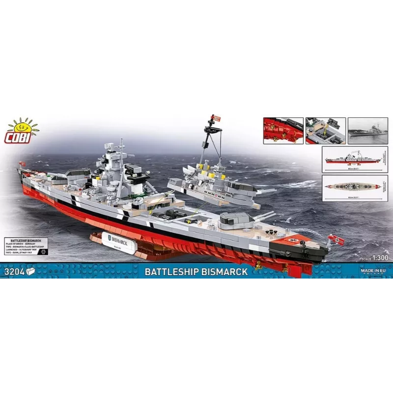 Construction Set Cobi Battleship Bismarck model with 3204 pieces - Cobi CO BI-4860