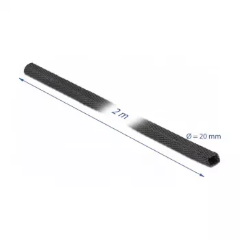 Heat shrink tube DeLOCK Fabric 2 m x 20 mm 2:1 black