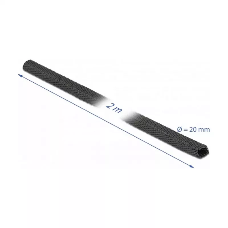 Heat shrink tube DeLOCK Fabric 2 m x 20 mm 2:1 black