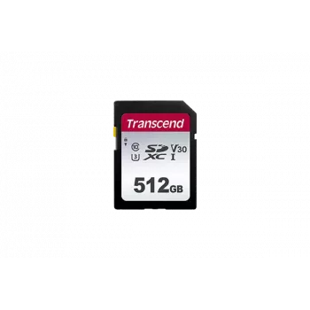 Transcend 300S - Flash Memory Card - 512GB - Video Class V30 / UHS-I U3 / Class10 - SDXC UHS-I (TS512GSDC300S)
