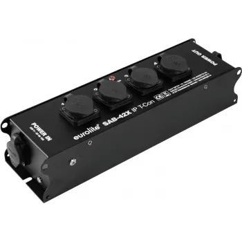 Power distributor EUROLITE SAB-42X IP T-Con (model 60003765) — weatherproof stage power splitter