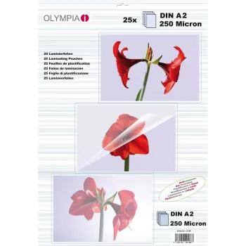 Laminator pouches Olympia 9186 for A2 format, transparent, pack of 25, pouch width 429 mm