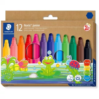 Felt-tip pens Staedtler Noris junior Jumbo — 12 pieces, thick washable tips for children