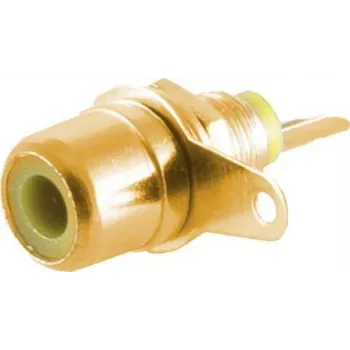 Cinch connector ShiverPeaks 52091-Y gold-plated, RCA female audio/video connector, yellow