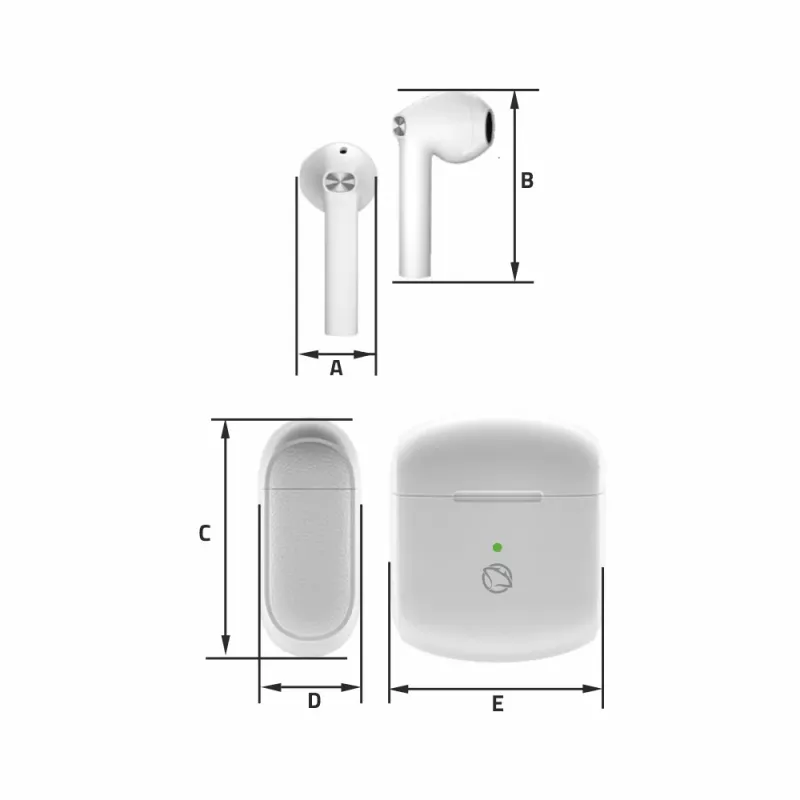 Headphones Manta MTWS010W Rytmo X TWS White