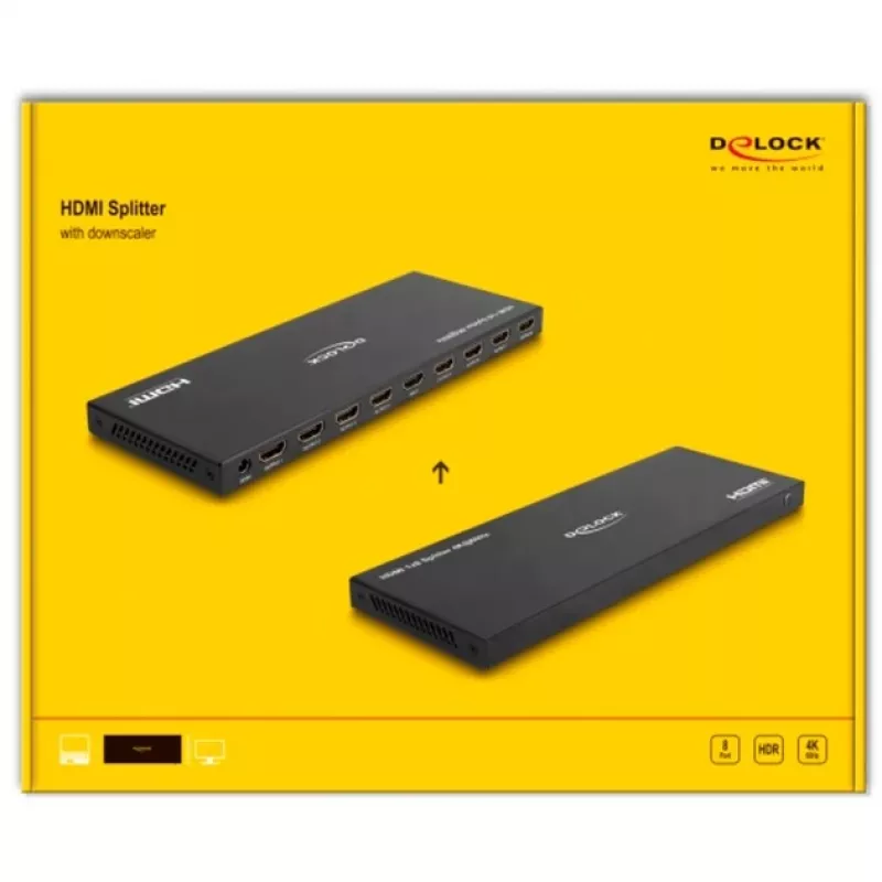 DeLOCK HDMI Splitter 1 x HDMI in to 8 x HDMI out 4K 60 Hz