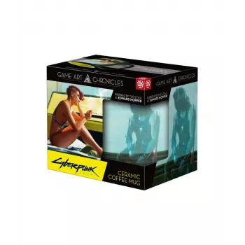 Heat Reveal Mug Good Loot Cyberpunk 2077 Game Art Chronicles - V & Edward Hopper 450 ml Black, Yellow