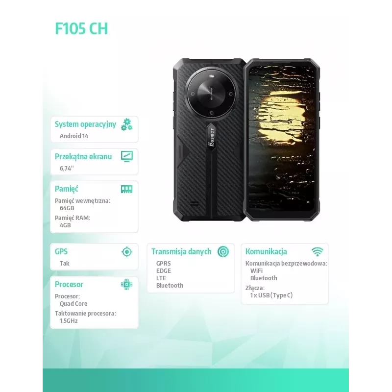 Smartphone FOSSiBOT F105 black Ch — FOSSIBOTF105BLACKCH