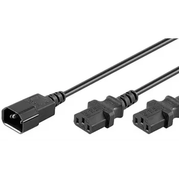 Microconnect PE061318 power cable Black 1.8 m C14 coupler 2 x C13 coupler