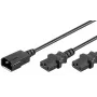 Microconnect PE061318 power cable Black 1.8 m C14 coupler 2 x C13 coupler