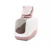 Covered cat litter box Savic Nestor White-Pink, hooded enclosed tray, 56×39×38.5 cm