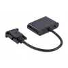 Video cable adapter GEMBIRD A-VGA-HDMI-02 0.15 m — HDMI + VGA (D-Sub) female to VGA (D-Sub) male, black