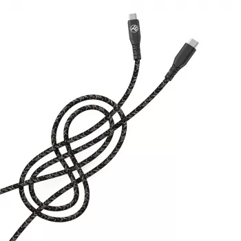 USB Type-C to Type-C data cable Tellur TLL155471, 1 m, 3 A, 60 W PD, nylon braided, black