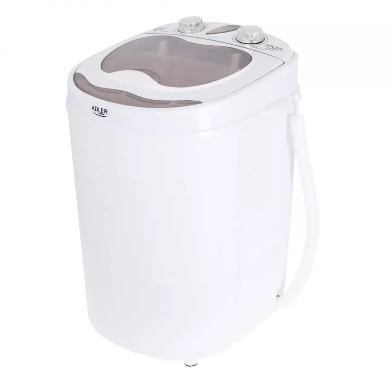 Top-load washing machine Adler AD 8055, portable 3 kg capacity, cream, rotary control, 150 W