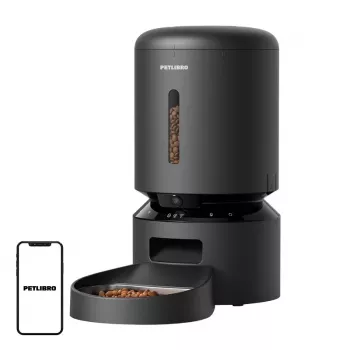 Automatic Pet Food Dispenser Aptel Granary with Camera, 5 L, Black