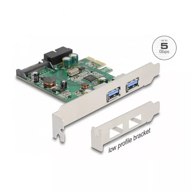 DeLOCK PCI Express x1 Card to 2 x USB 3.2 Gen 1 Type-A + 1 x internal 19 pin header