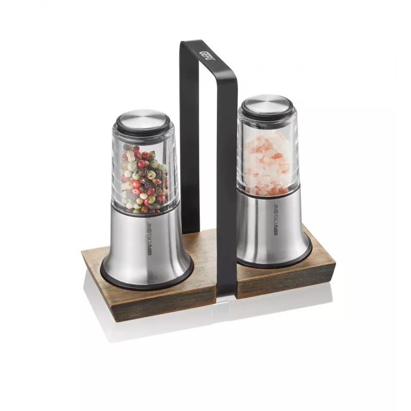 Salt and pepper mill GEFU X-PLOSION G-34641, manual spice grinder for peppercorns and coarse salt