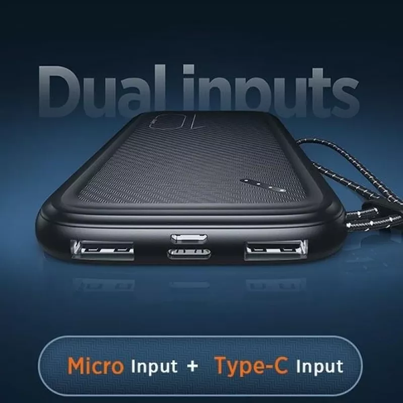 Portable Power Bank USAMS PB56 10000mAh 2xUSB / USB-C / MicroUSB Fast Charge