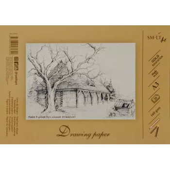 Drawing and sketching paper SMLT A3, 160 g/m2, 20 sheets, glued