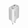 CANYON charger OnCharge 65RC with built-in USB-C cable 65W, 1x PD, 1x QC, EU plug, White