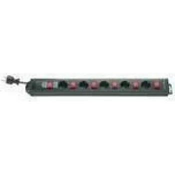 Power Strip REV 5 sockets w. individual s. 3.7m Black