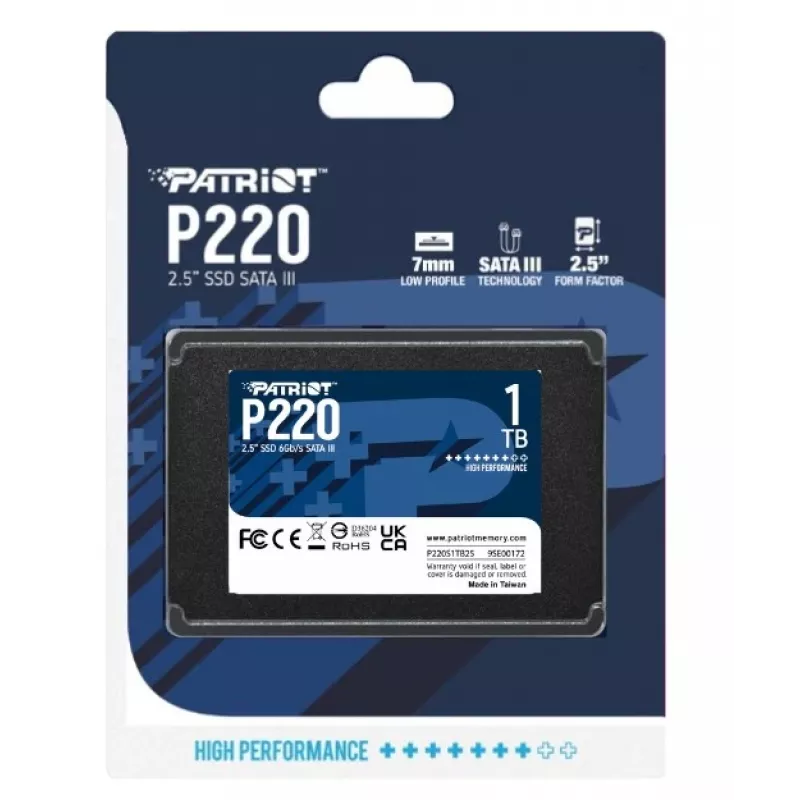 2.5 inch SATA III SSD PATRIOT P220 1 TB — 550/500 MB/s, 50k IOPS, 7 mm