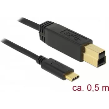 USB Cable DeLOCK 83674 USB 3.2 Gen 2 0.5m USB C USB B Black