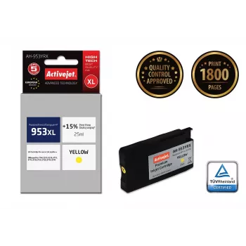 Ink cartridge ActiveJet AH-953YRX compatible for HP 953XL, Yellow, 25 ml, High (XL) yield, dye-based