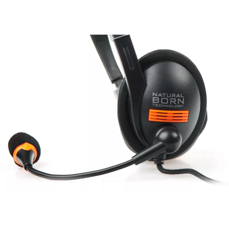 NATEC Drone Headset Wired headband Calls/Music Black, Orange