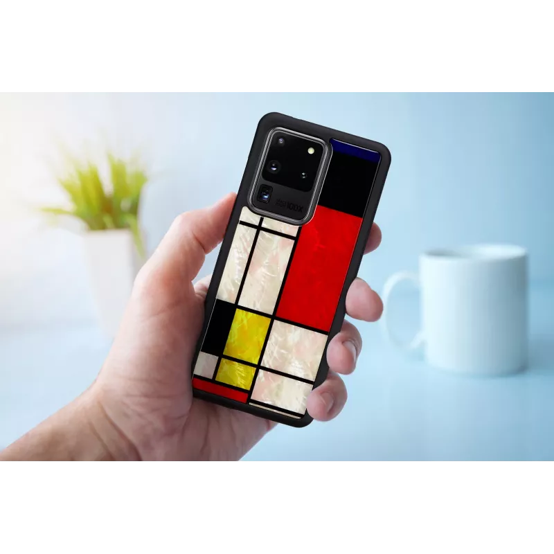 Protective phone case iKins for Samsung Galaxy S20 Ultra — Mondrian Black