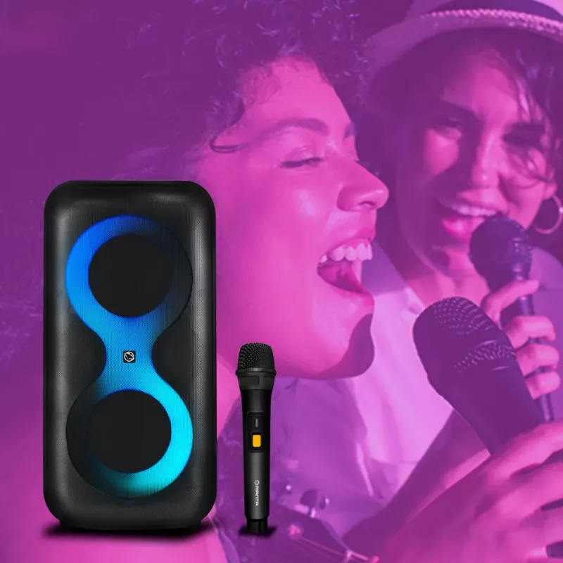 Portable music center MANTA SPK0401B100 Bluetooth speaker, 100 W peak, FM radio, karaoke, built-in battery, X-BASS